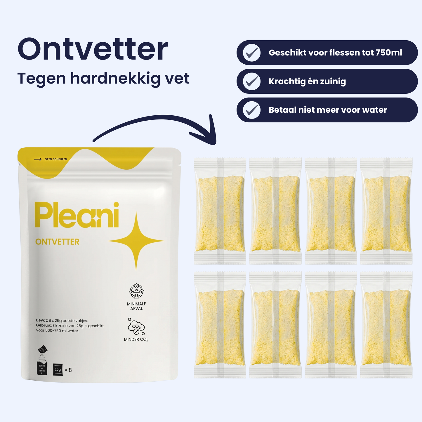 Ontvetter Schoonmaakpoeder 8-pack