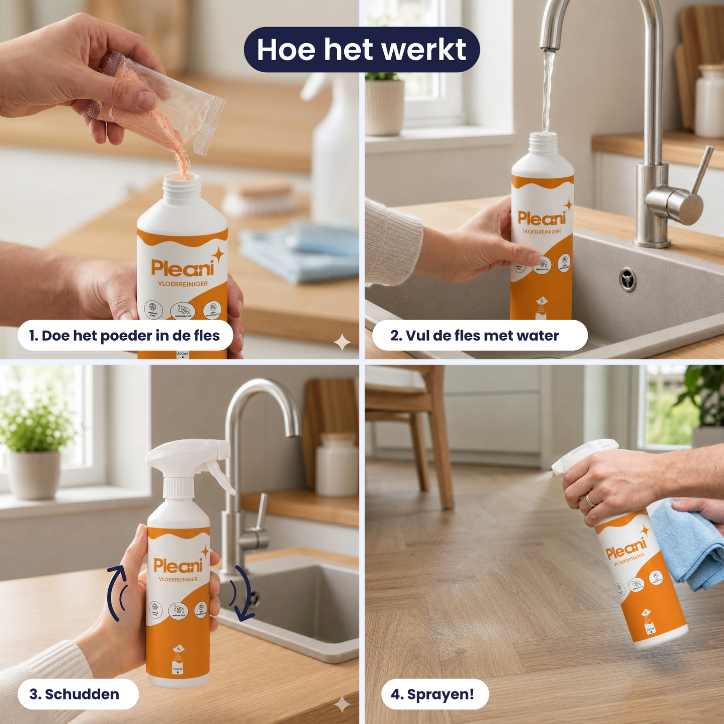 Vloerreiniger Schoonmaakpoeder 4-pack