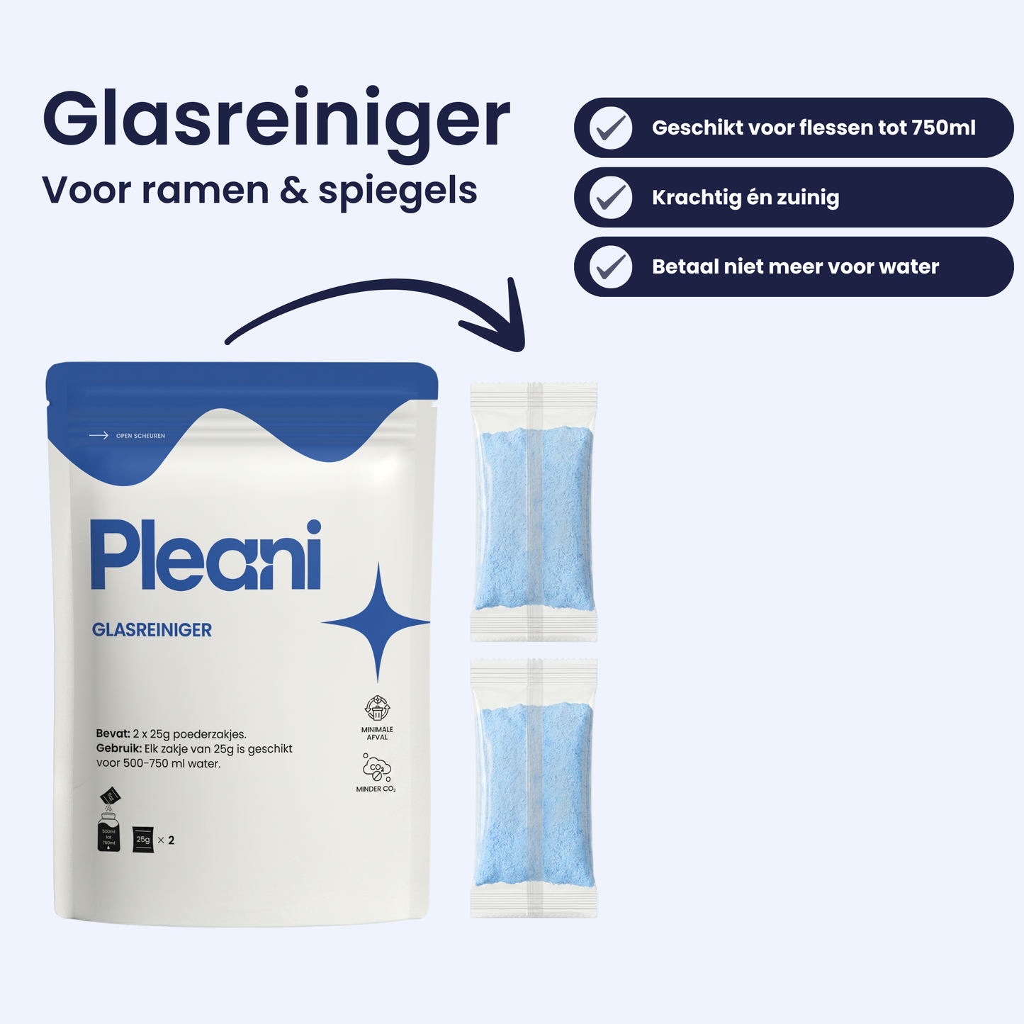 Glasreiniger Schoonmaakpoeder 2-pack